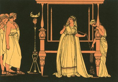 Penelope wird von den Freiern überrascht von John Flaxman